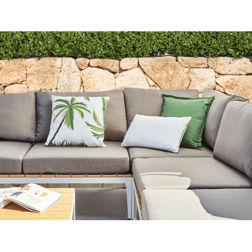 Conjunto de 3 almofadas de jardim SEASIDE Padrão de plantas Verde
