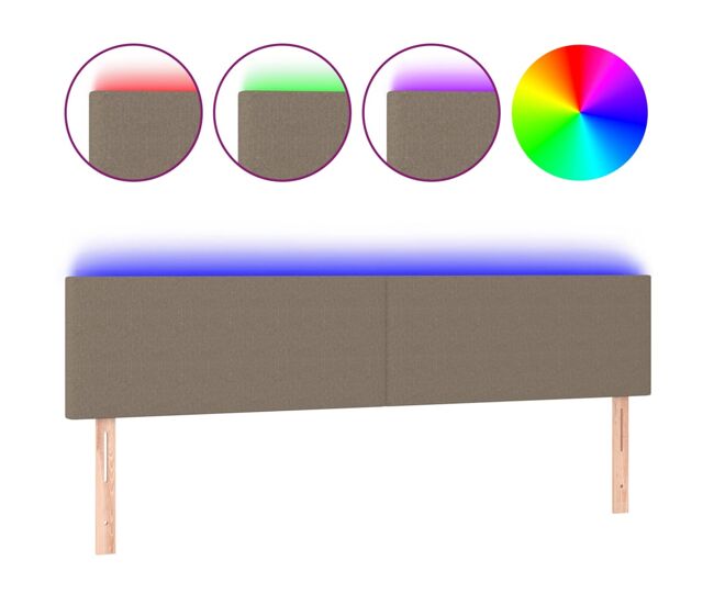 Vidaxl cabecero con led de tela gris taupe 200x5x78/88 cm