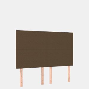 vidaXL Cabeceira de cama c luzes LED tecido 144x5x118128cm castanho