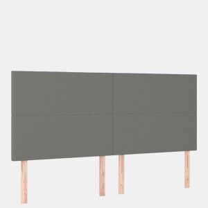 vidaXL Cabeceira de cama c LED tecido 200x5x118128 cm cinza-escuro