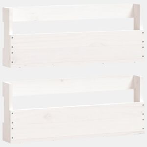 vidaXL Sapateiras de parede 2 pcs 59x9x23 cm pinho maciço branco