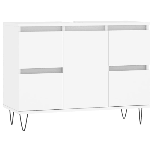 vidaXL Armário de casa de banho 80x33x60 cm derivados madeira branco vidaXL Armário de casa de banho 80x33x60 cm derivados madeira branco