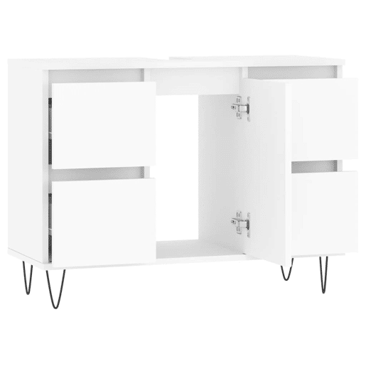 vidaXL Armário de casa de banho 80x33x60 cm derivados madeira branco vidaXL Armário de casa de banho 80x33x60 cm derivados madeira branco