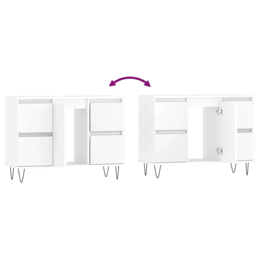 vidaXL Armário de casa de banho 80x33x60 cm derivados madeira branco vidaXL Armário de casa de banho 80x33x60 cm derivados madeira branco