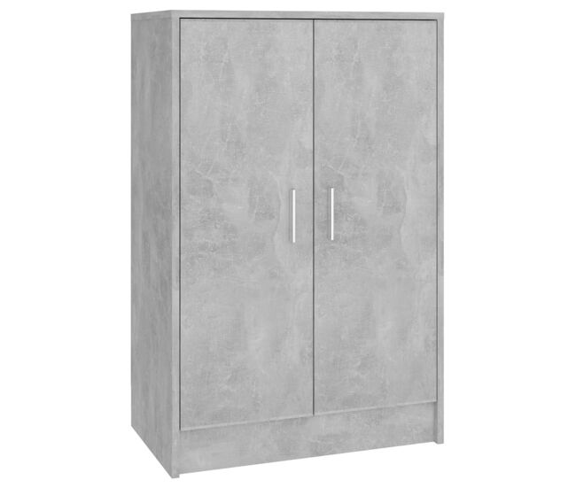 Vidaxl zapatero de madera de ingeniería gris hormigón 60x35x92 cm