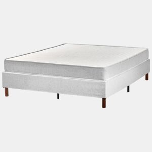 Cama sem cabeceira Tecido COUNTESS 160 x 200 cm Cinzento claro