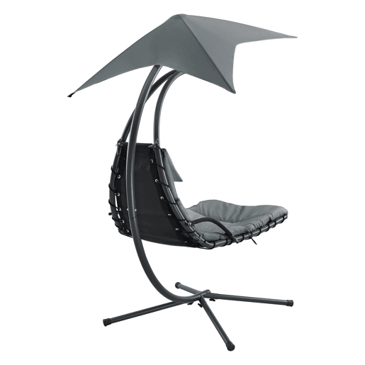 Espreguiçadeira suspensa com suporte 166 x 116 x 210 cm preto cinza 03_0006399