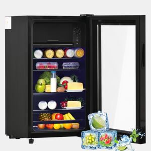 Frigorífico mini 71,6cm 76L de aço inoxidável com 1 porta e luz led,preto