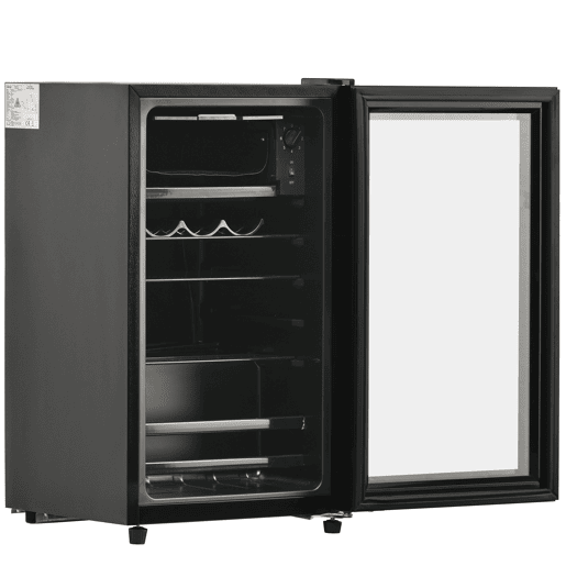 Frigorífico mini 71,6cm 76L de aço inoxidável com 1 porta e luz led,preto