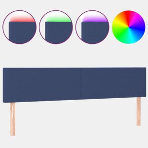 vidaXL Cabeceira de cama c luzes LED tecido 180x5x7888 cm azul