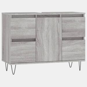 vidaXL Armário de casa de banho 80x33x60 cm deriv.madeira cinza sonoma