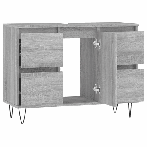 vidaXL Armário de casa de banho 80x33x60 cm deriv.madeira cinza sonoma vidaXL Armário de casa de banho 80x33x60 cm deriv.madeira cinza sonoma