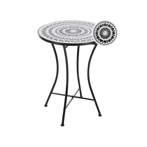 Mesa bistrô COMISO 60 cm 60 cm Metal PretoBranco