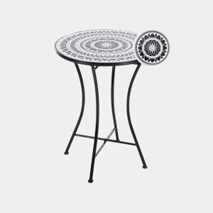 Mesa bistrô COMISO 60 cm 60 cm Metal PretoBranco