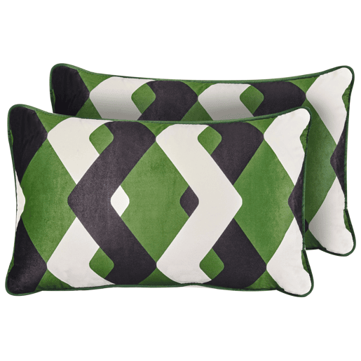 Conjunto de 2 almofadas de jardim SWAY Padrão geométrico 30 x 50 cm Multicolor