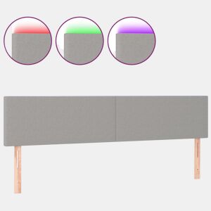 vidaXL Cabeceira de cama cluzes LED tecido 180x5x7888 cm cinza-claro