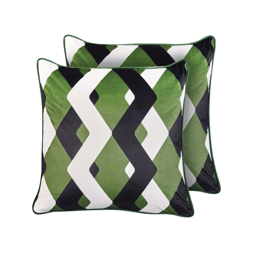 Conjunto de 2 almofadas de jardim SWAY Padrão geométrico 45 x 45 cm Multicolor