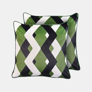 Conjunto de 2 almofadas de jardim SWAY Padrão geométrico 45 x 45 cm Multicolor