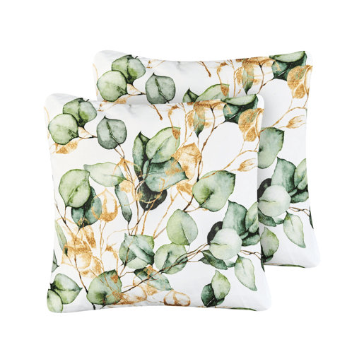 Conjunto de 2 almofadas de jardim GLADE Padrão de plantas 45 x 45 cm Multicolor
