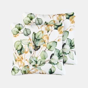 Conjunto de 2 almofadas de jardim GLADE Padrão de plantas 45 x 45 cm Multicolor