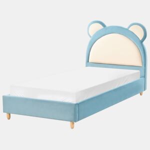 Cama infantil Urso de peluche Veludo MAILLES 90 x 200 cm Azul
