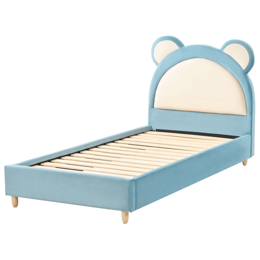 Cama infantil Urso de peluche Veludo MAILLES 90 x 200 cm Azul