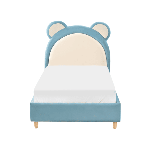 Cama infantil Urso de peluche Veludo MAILLES 90 x 200 cm Azul