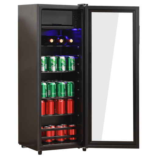 Frigorífico mini 109,5cm 128L de aço inoxidável com 1 porta,preto