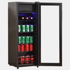 Frigorífico mini 109,5cm 128L de aço inoxidável com 1 porta,preto