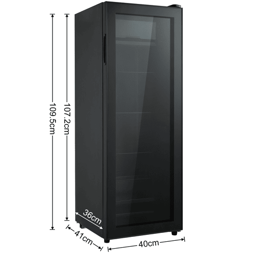 Frigorífico mini 109,5cm 128L de aço inoxidável com 1 porta,preto