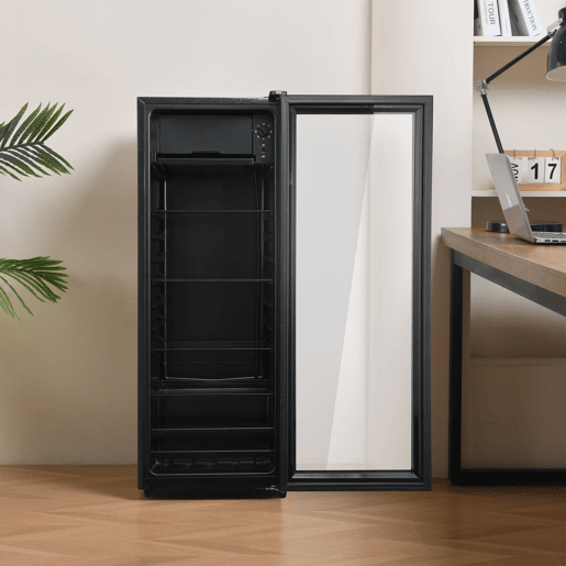 Frigorífico mini 109,5cm 128L de aço inoxidável com 1 porta,preto
