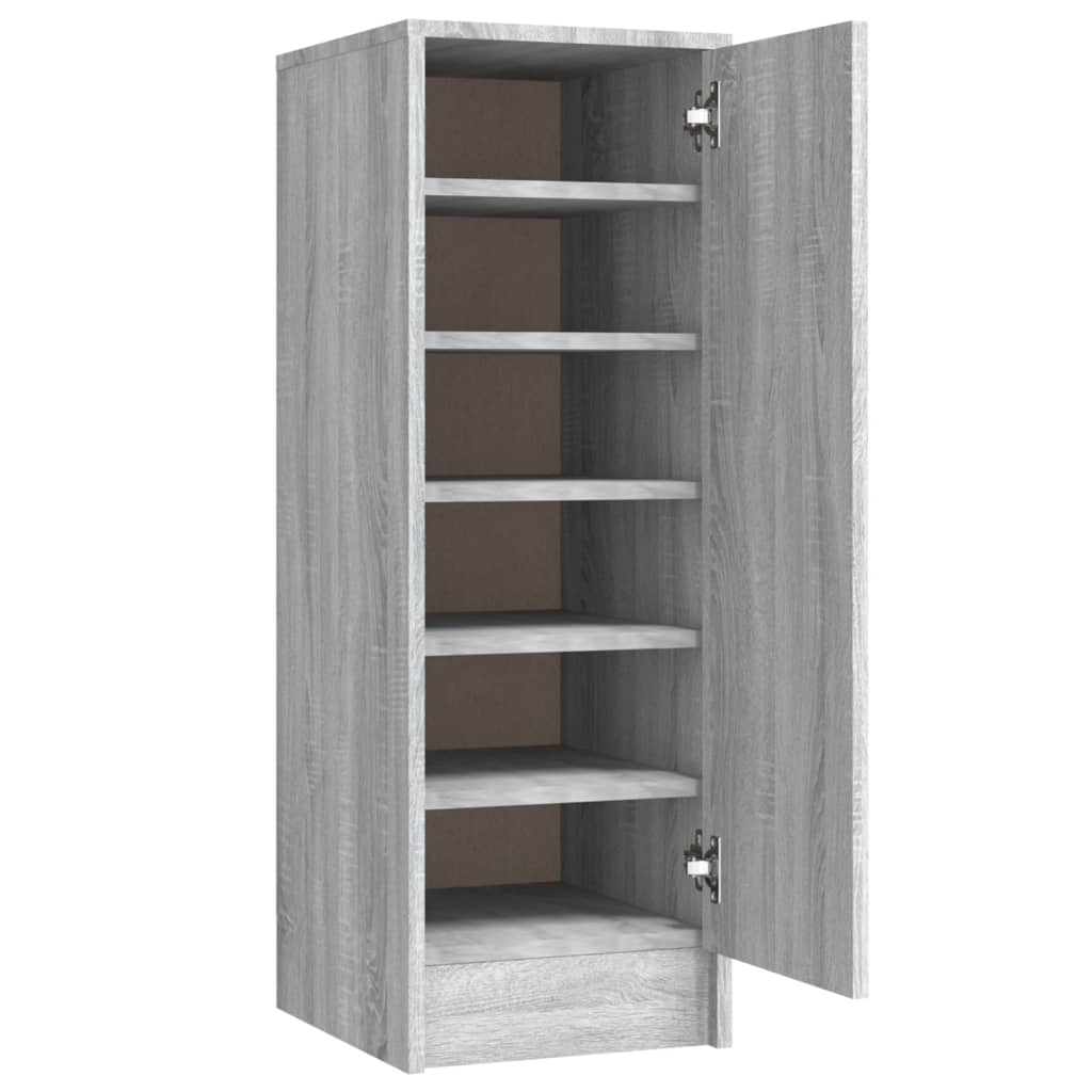Vidaxl zapatero de madera contrachapada gris sonoma 32x35x92 cm