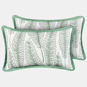 Conjunto de 2 almofadas de jardim MEADOW Padrão de plantas 30 x 50 cm Verde