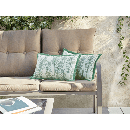 Conjunto de 2 almofadas de jardim MEADOW Padrão de plantas 30 x 50 cm Verde