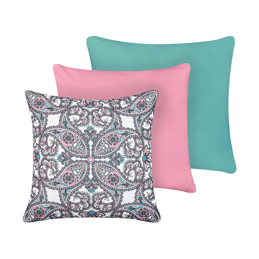 Conjunto de 3 almofadas de jardim TIDE Sólido Padrão oriental 45 x 45 cm Multicolor