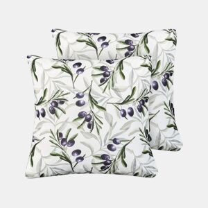 Conjunto de 2 almofadas de jardim TRANQUI Padrão de plantas 45 x 45 cm Multicolor