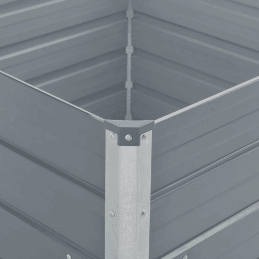 Floreira 100 x 100 x 77 cm aço galvanizado cinza 02_0000788