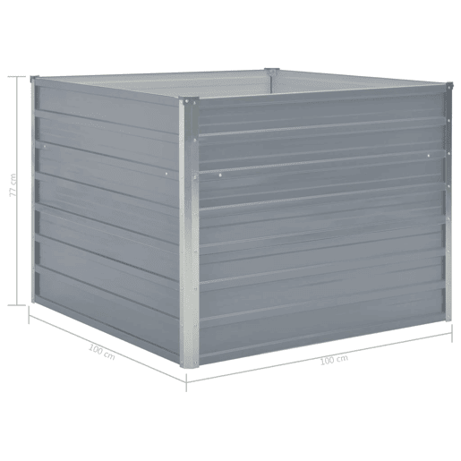 Floreira 100 x 100 x 77 cm aço galvanizado cinza 02_0000788