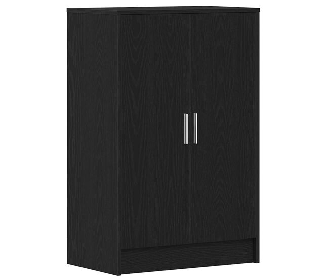 Vidaxl zapatero de madera de roble negro 60x35x92 cm