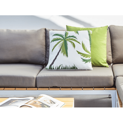 Conjunto de 2 almofadas de jardim SEASIDE Padrão de plantas 45 x 45 cm Verde