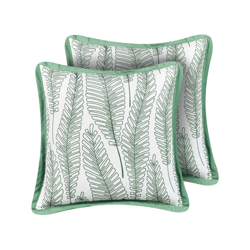 Conjunto de 2 almofadas de jardim MEADOW Padrão de plantas 45 x 45 cm Verde