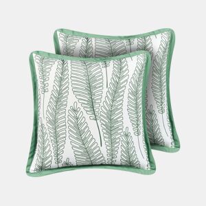 Conjunto de 2 almofadas de jardim MEADOW Padrão de plantas 45 x 45 cm Verde