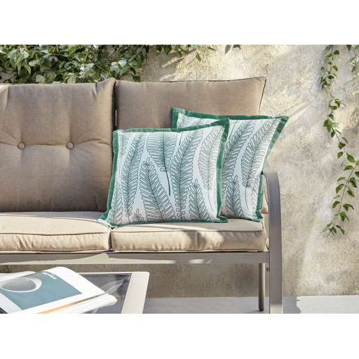 Conjunto de 2 almofadas de jardim MEADOW Padrão de plantas 45 x 45 cm Verde