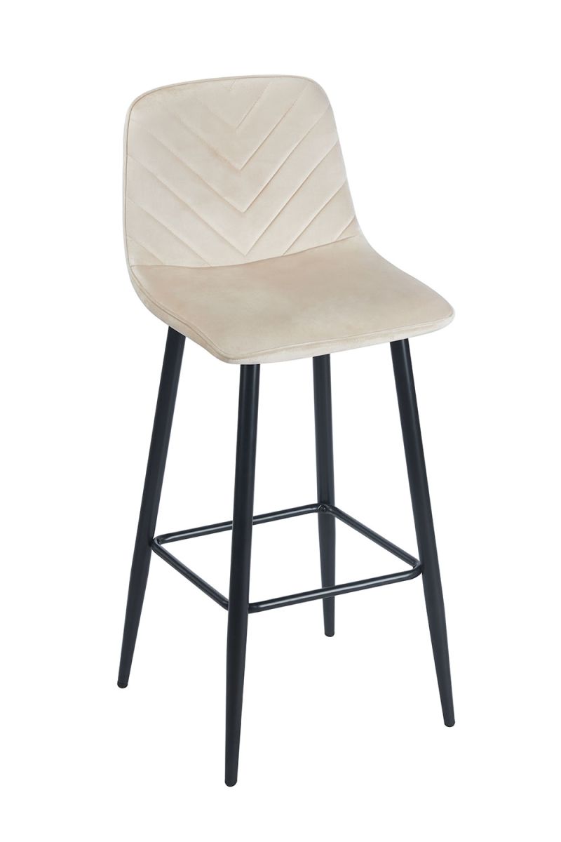 Taburete coyal black terciopelo - beige