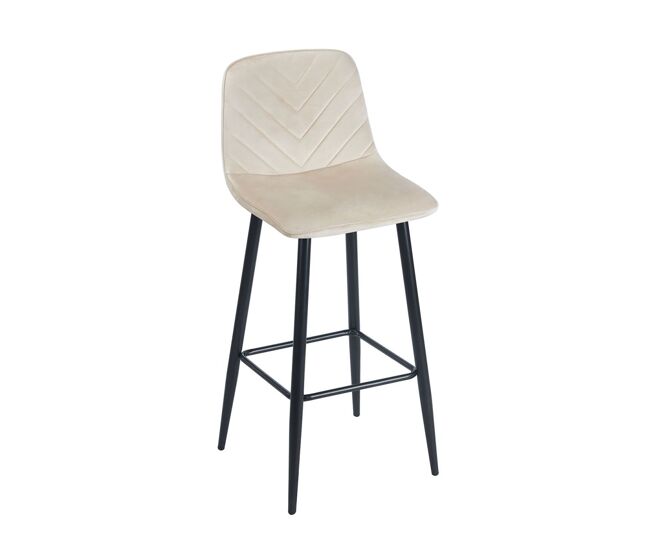 Taburete coyal black terciopelo - beige