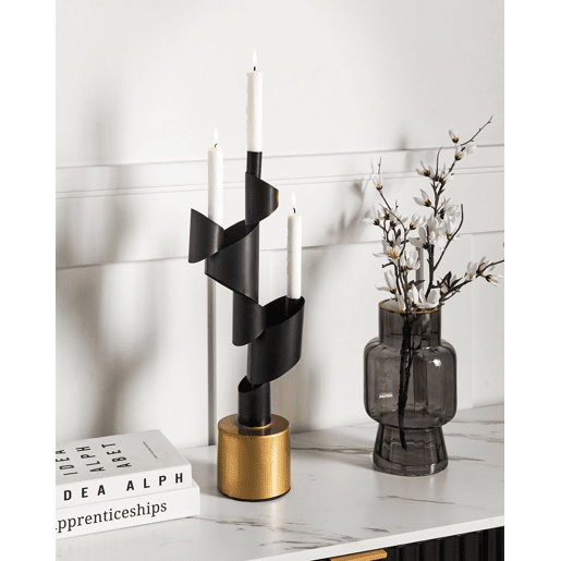 Candelabro AMILLY Metal 51 cm Preto Candelabro AMILLY Metal 51 cm Preto
