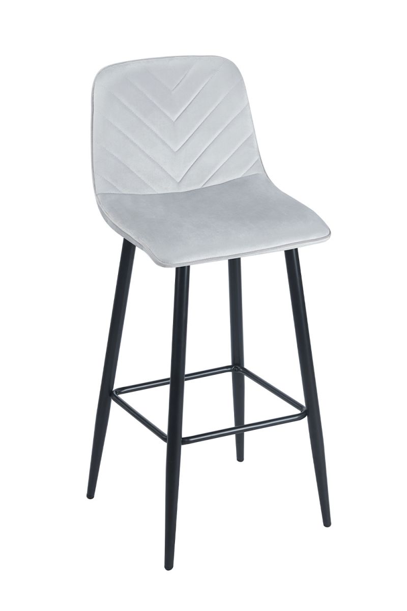 Taburete coyal black terciopelo - gris
