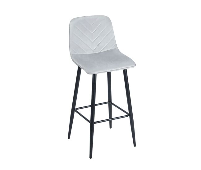 Taburete coyal black terciopelo - gris