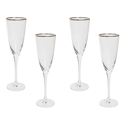 Conjunto de 4 flutes de champanhe TOPAZ 250 ml Transparente
