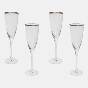 Conjunto de 4 flutes de champanhe TOPAZ 250 ml Transparente